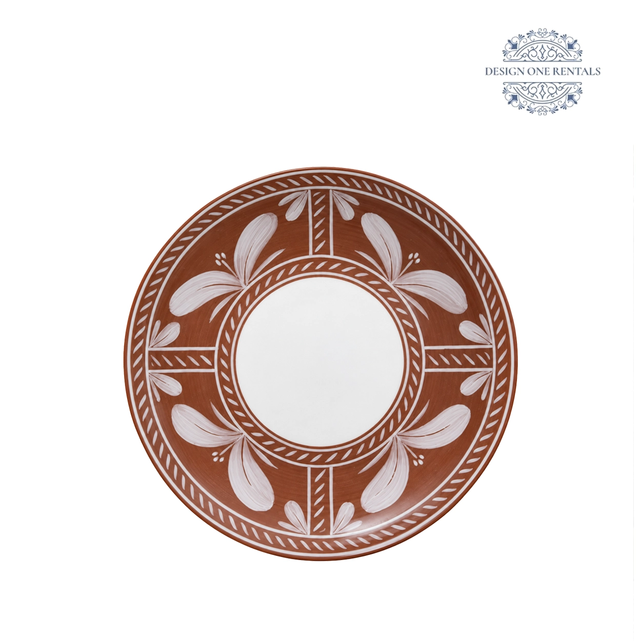 seville brown 10 inch china plate white background