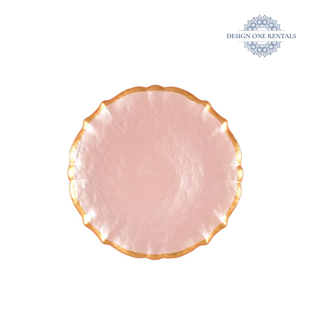 Baroque Pink and Gold Charger Plate