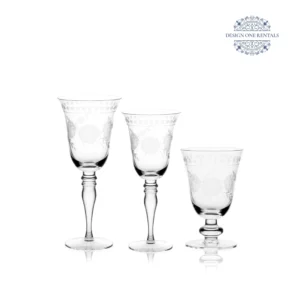 flora etched collection glassware