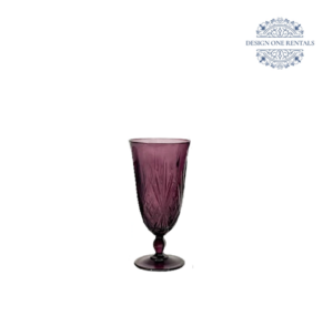 Crystal Cut Dark Purple Water Goblet