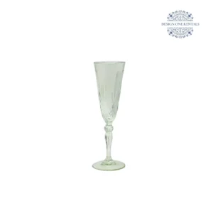 Crystal Cut Light Green Champagne Flute