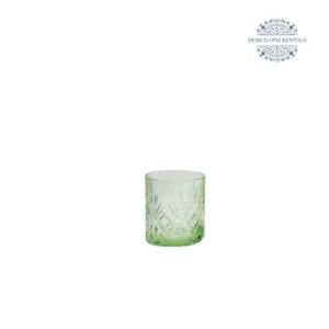Crystal Cut Light Green Rock Glass