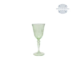 Crystal Cut Light Green Wine Glass