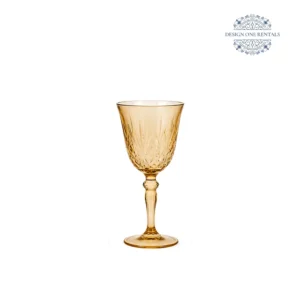 Crystal Cut Dark Amber Wine Glass