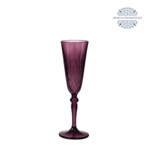 Crystal Cut Dark Purple Champagne Flute