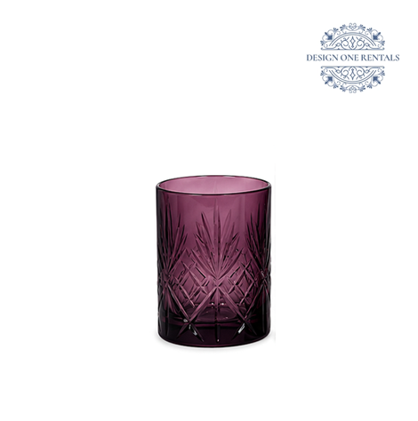 Crystal Cut Dark Purple Rock Glass