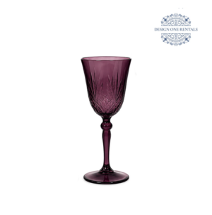 Crystal Cut Dark Purple Wine Glass