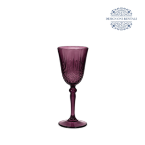 Crystal Cut Dark Purple Wine Goblet