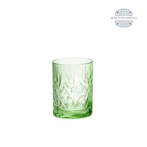 Crystal Cut Light Green Rock Glass