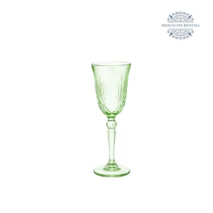 Crystal Cut Light Green Wine Glass