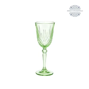 Crystal Cut Light Green Wine Goblet