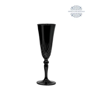Crystal Cut Nero Champagne Flute