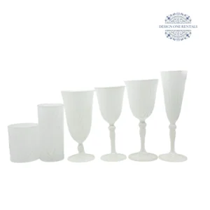 Crystal Cut White Collection Glassware