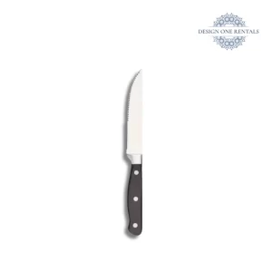 black and silver steak knife