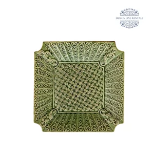 Raised Leaf Verde Charger Plate