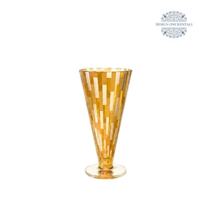 Amber Striped Flute Glass