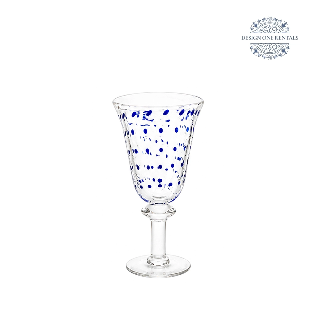 Blue Dot Wine Glass