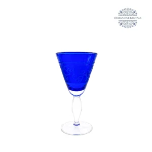 Blue Etched Goblet