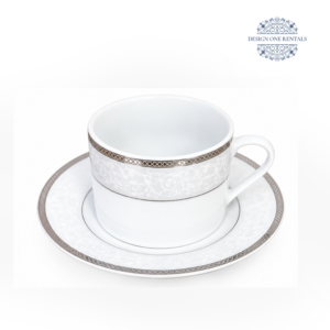 Celine Chrome Coffee Cup and Saucer