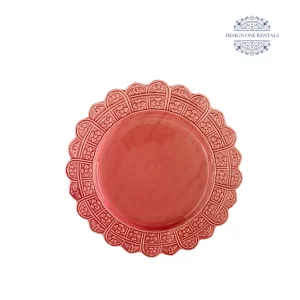 Scallop Raised Floral Pink 10inch Dinner Plate