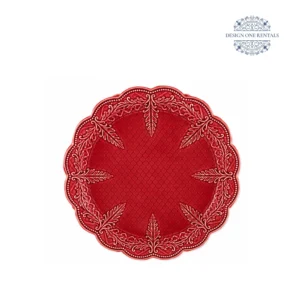 Scallop Raised Leaf Dusty Red 10inch
