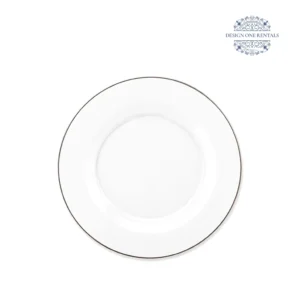 Silver rim charger plate in white background