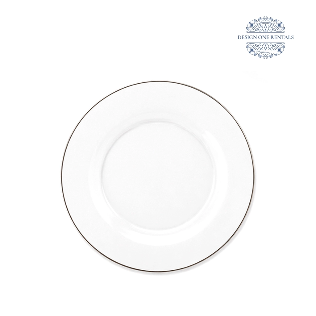 Silver rim charger plate in white background