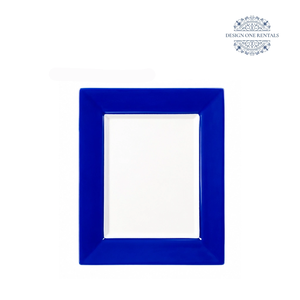 Blue Border Charger Plate