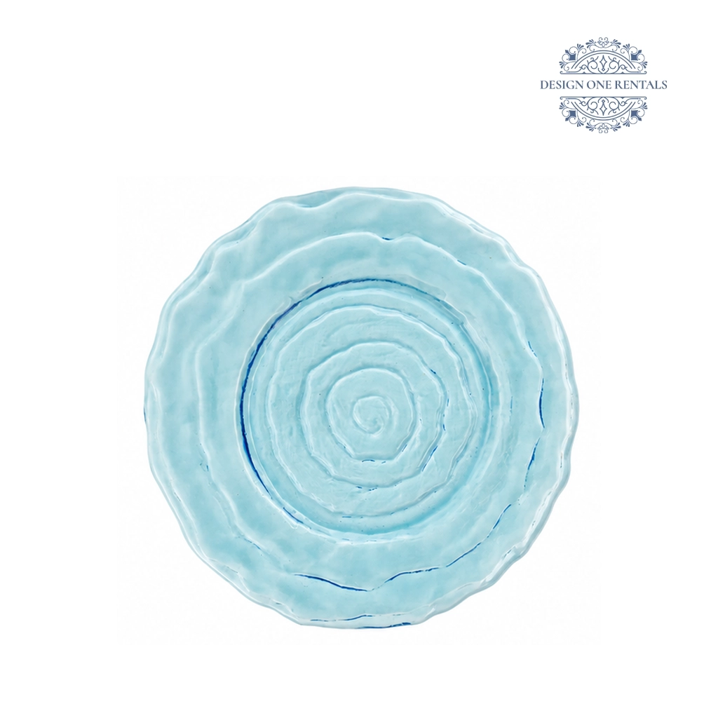 Blue Glass Rose Charger Plate