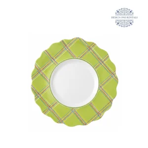 The Plaid Border Verde Charger plate