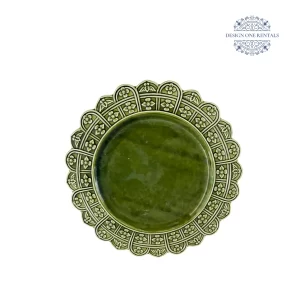 Scallop Raised Floral Verde China Plate