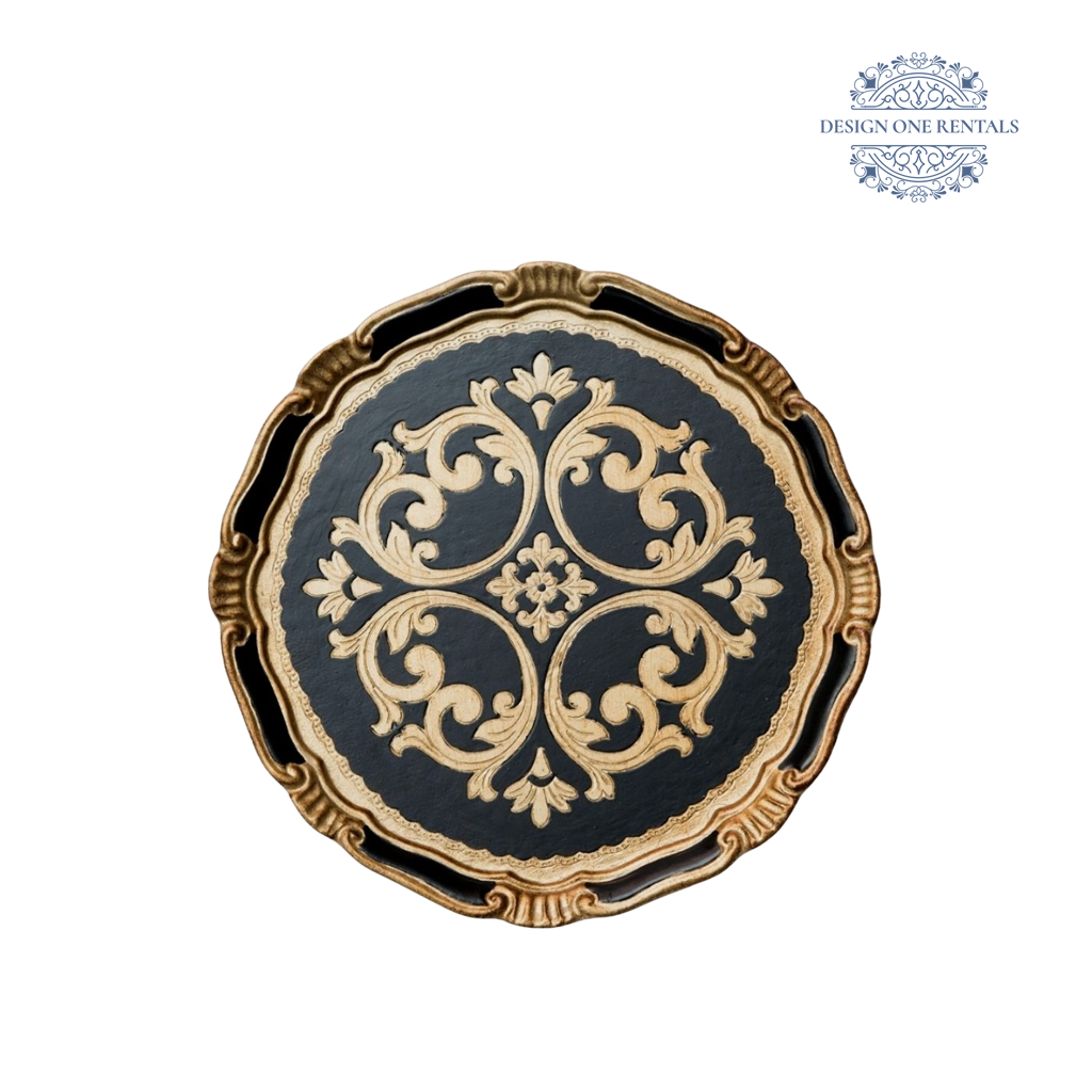 Verona Black and Gold Charger Plate