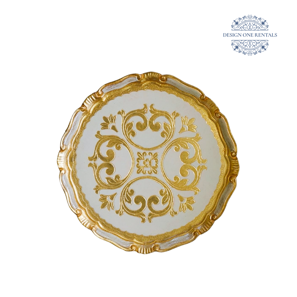 Verona White and Gold Charger Plate