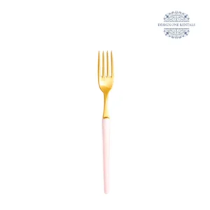 allegria gold blush collection dinner fork in white background