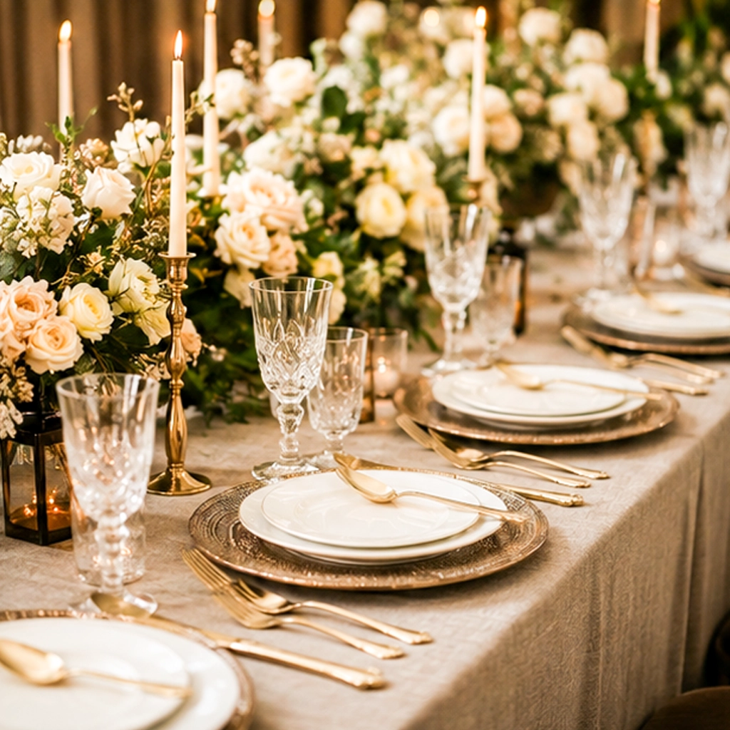 allora champagne collection flatware set event table