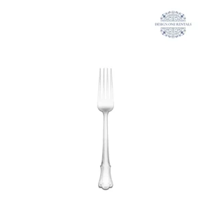 Allora silver collection dinner fork in clean white background