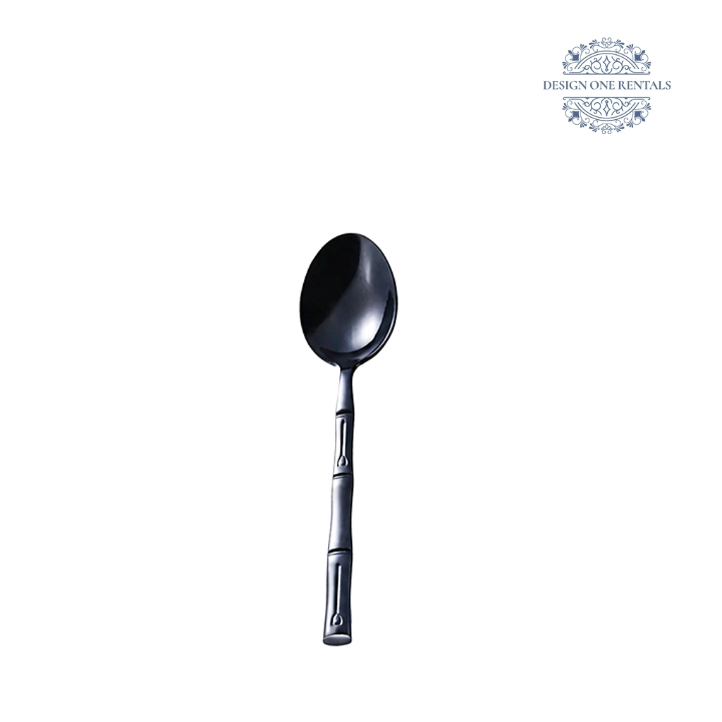The Irene Nero Collection Teaspoon in white background