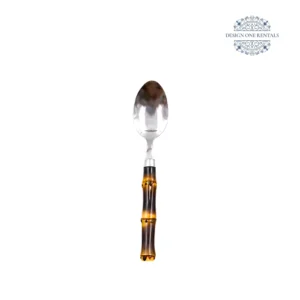 estherdark wood collection soup spoon white background