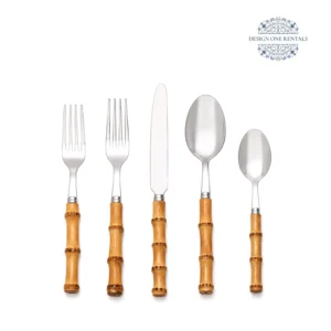 sther Light Wood Collection Flatware Set close-up