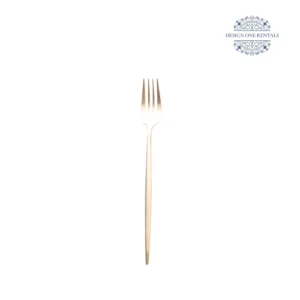 goa champagne gold collection dinner fork white background