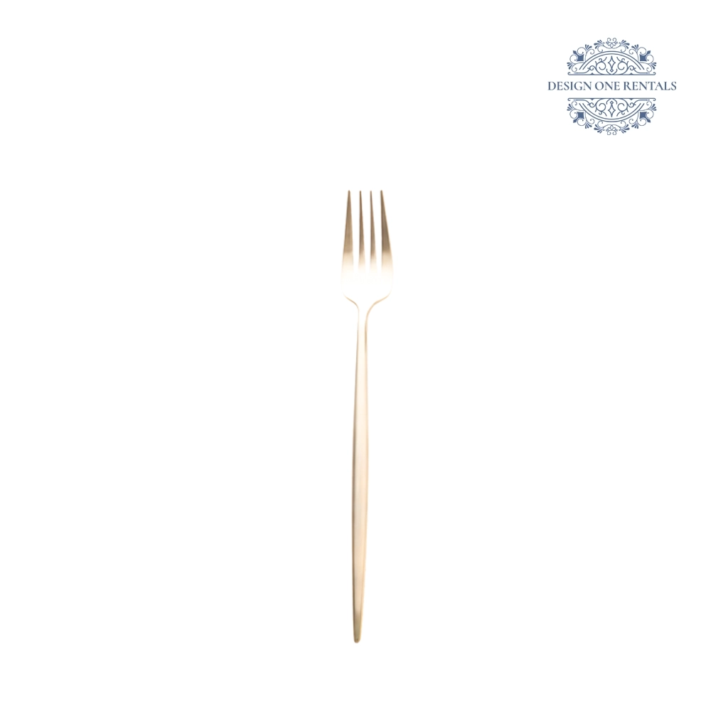 goa champagne gold collection dinner fork white background
