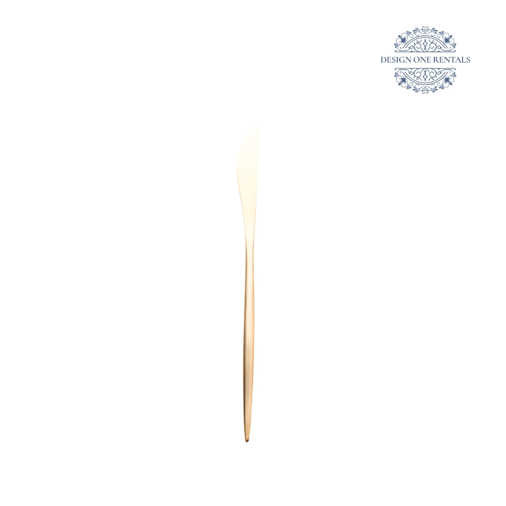 goa champagne gold collection dinner knife white background
