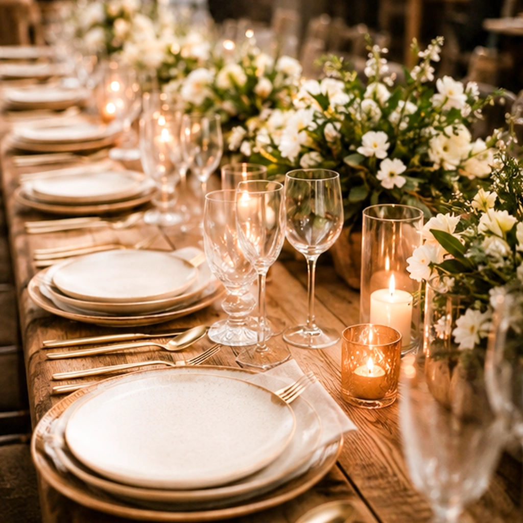 goa champagne gold collection flatware set event dining