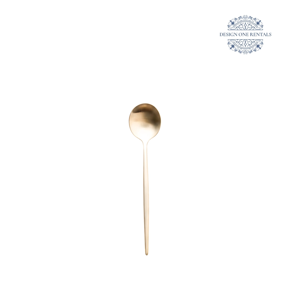 goa champagne gold collection teaspoon white background
