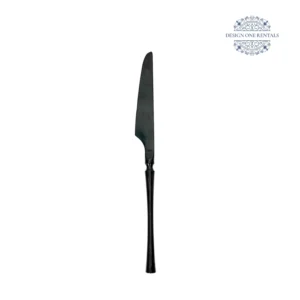 The Irene Nero Collection Dinner Knife in white background