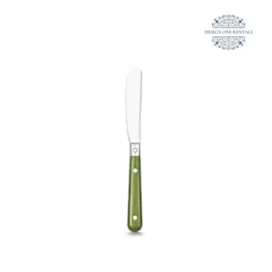 Jardin Moss Green Collection Butter Knife on a white background
