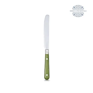 Jardin Moss Green Collection Dinner Knife on a white background