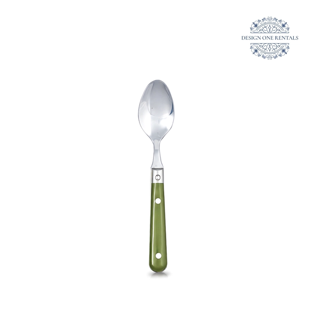 Jardin Moss Green Collection Teaspoon on a white background