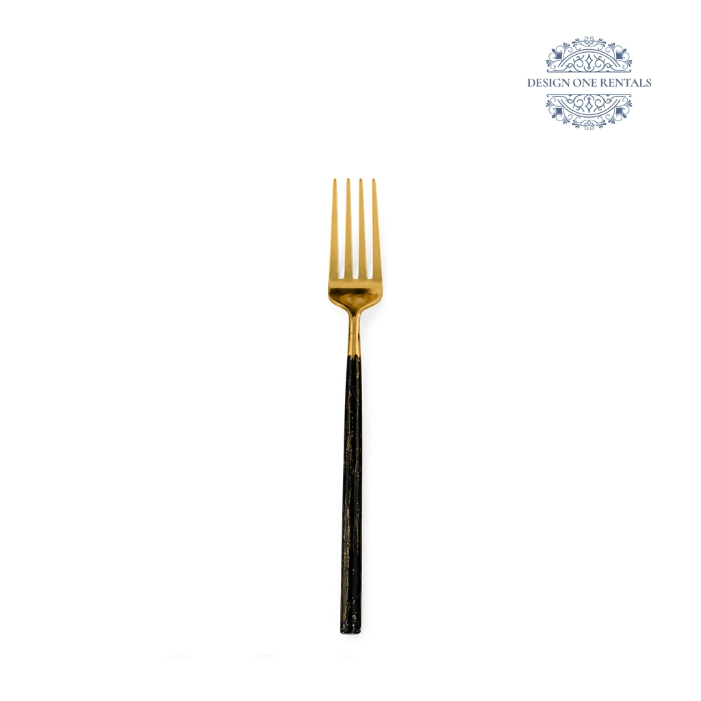 Jessica gold collection dinner fork in white background