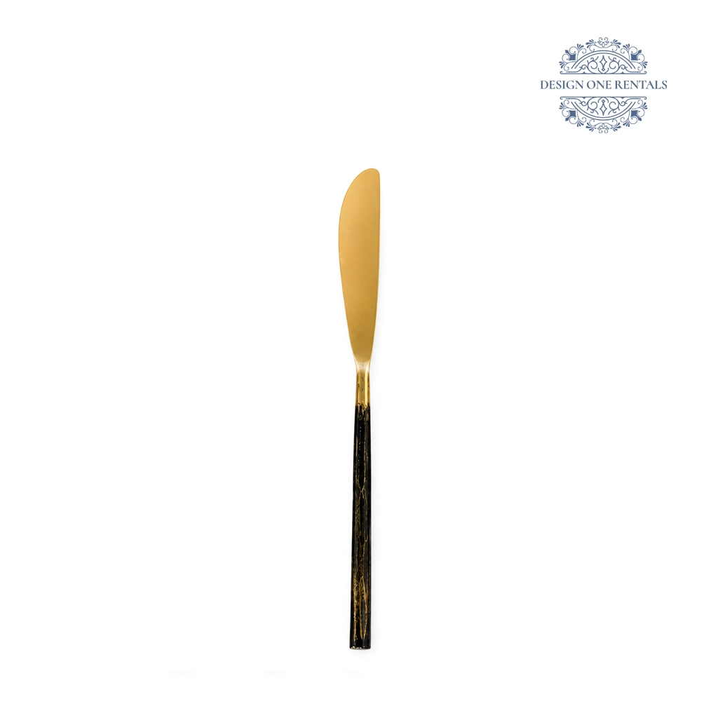 Jessica gold collection dinner knife in white background